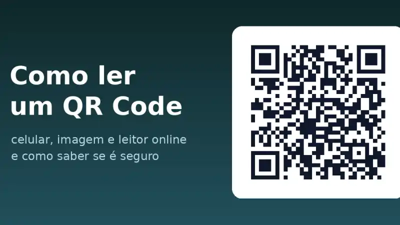 QR Code ao lado do texto Como ler um QR Code: celular, imagem e leitor online