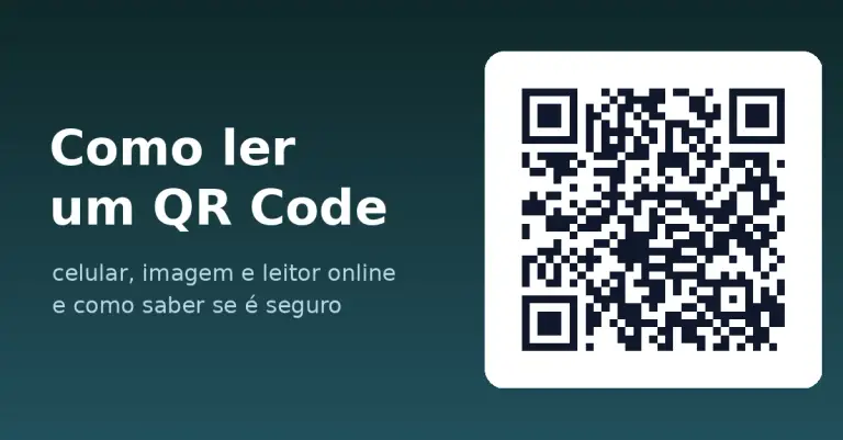 QR Code ao lado do texto Como ler um QR Code: celular, imagem e leitor online